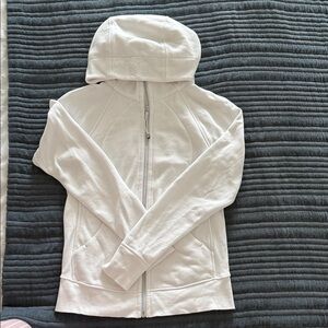 White Full-Zip Hooded Jacket